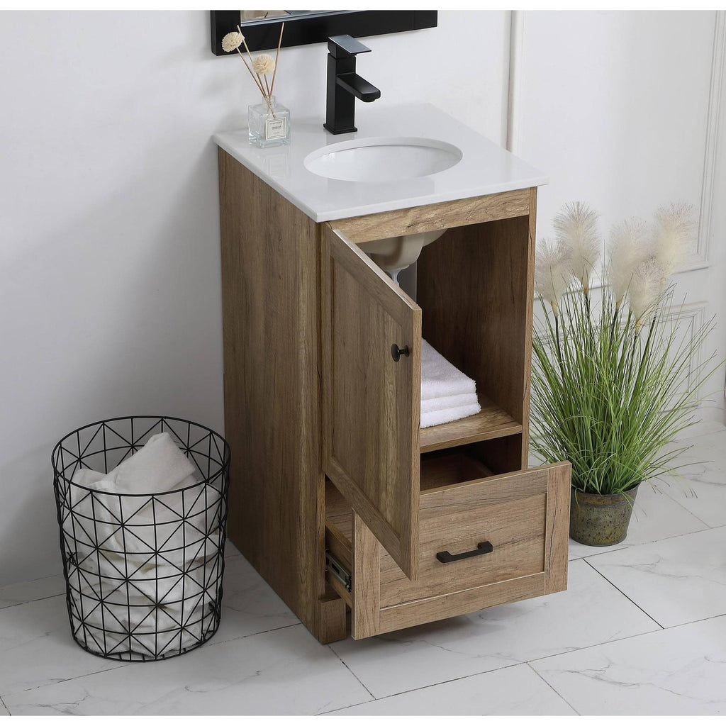 Farmhouse Vanity Cabinet Set with Top - 24 inch - Weathered Oak Z803599