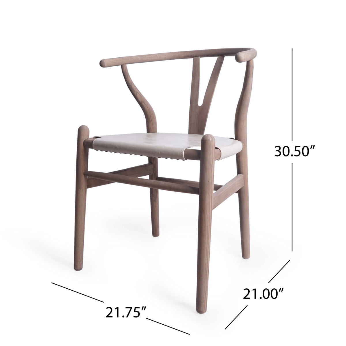 Tan Faux Leather and Wood Dining Chairs, Set of 4 C803