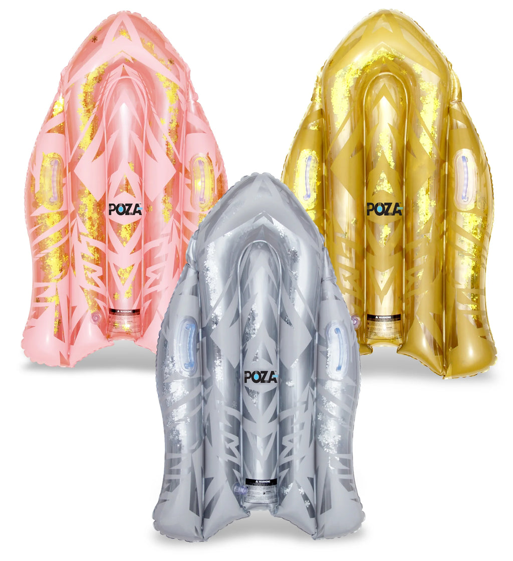 Inflatable Snow Sled Set of 3, Rose Gold, Gold, and Silver, 44 Inch T398