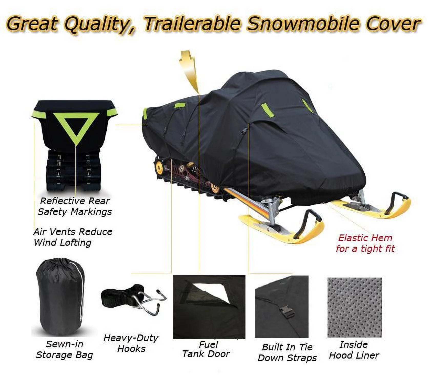 Trailerable 600 Denier Snowmobile Cover O496