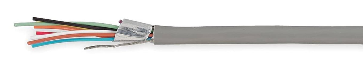 Comm Cable, Shielded, Riser, 22/8, 500 ft., Gray N60108