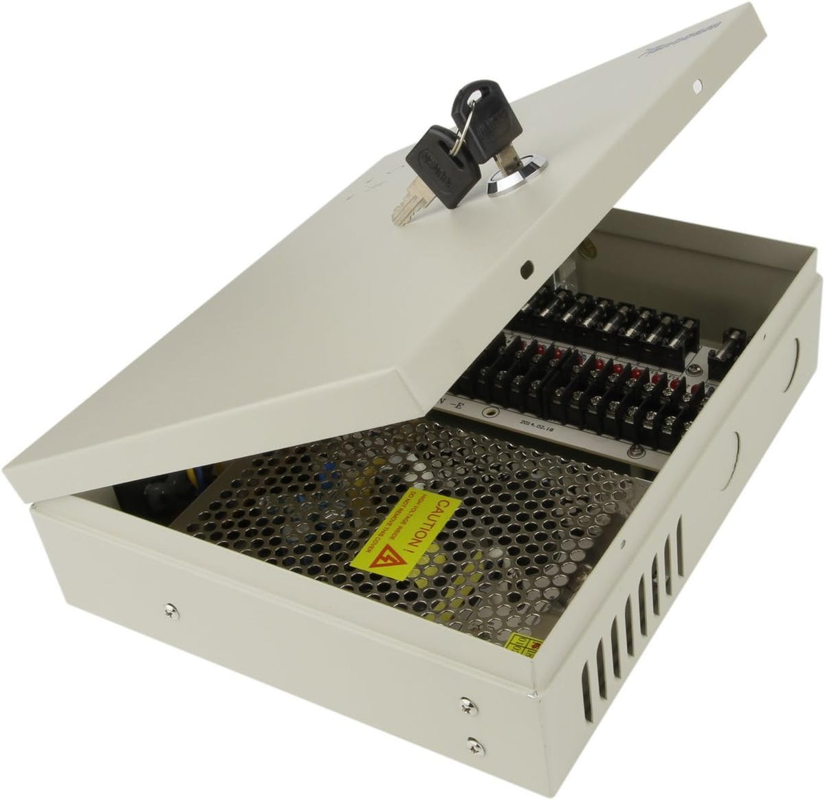 8 Channel Port 12V DC 5 Amp Distributed Power Supply Box for CCTV DVR Security System, Pack of 2 T286