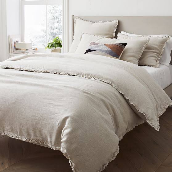 Amber Linen Ruffle Duvet Sham Set H82204