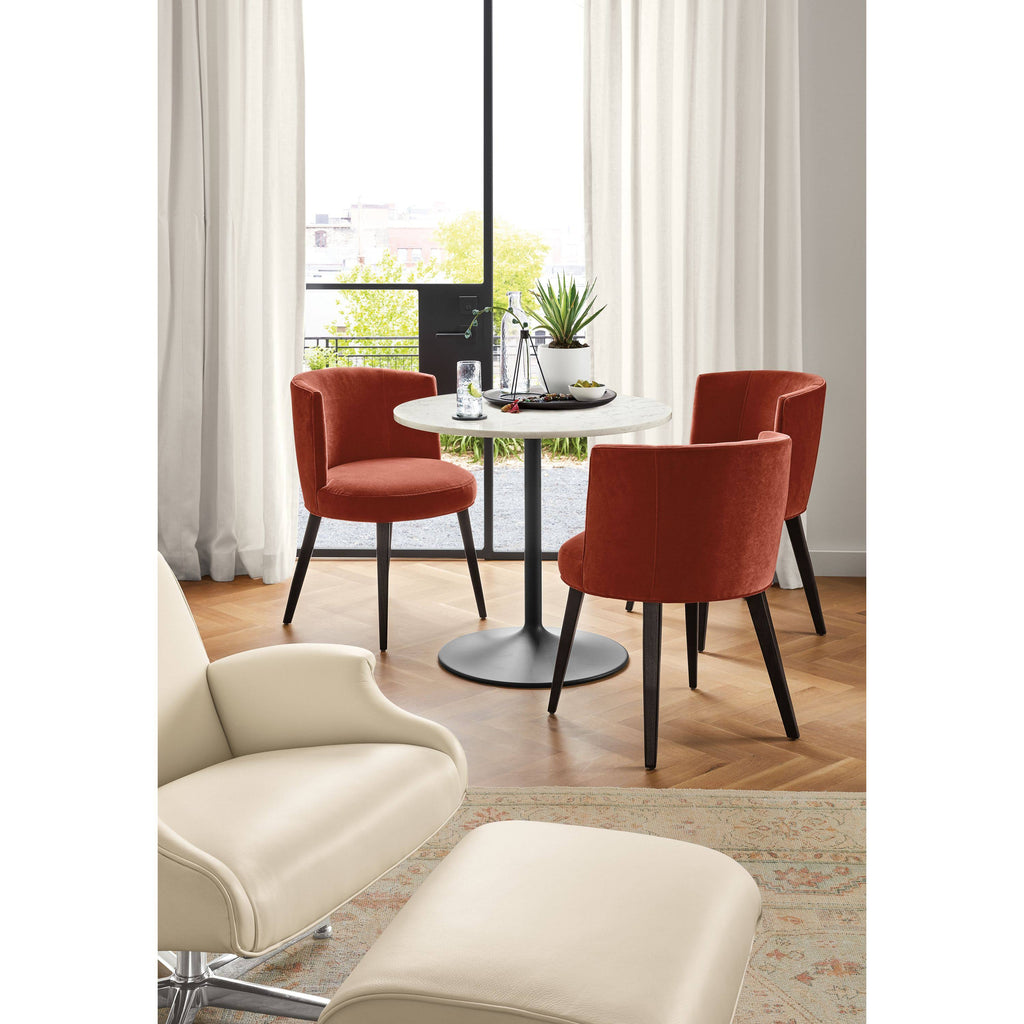 Smoke Tempered Glass Round Table with Graphite Base C580552