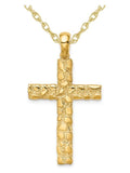 10K Yellow Gold Cross Pendant Necklace with Chain R9038