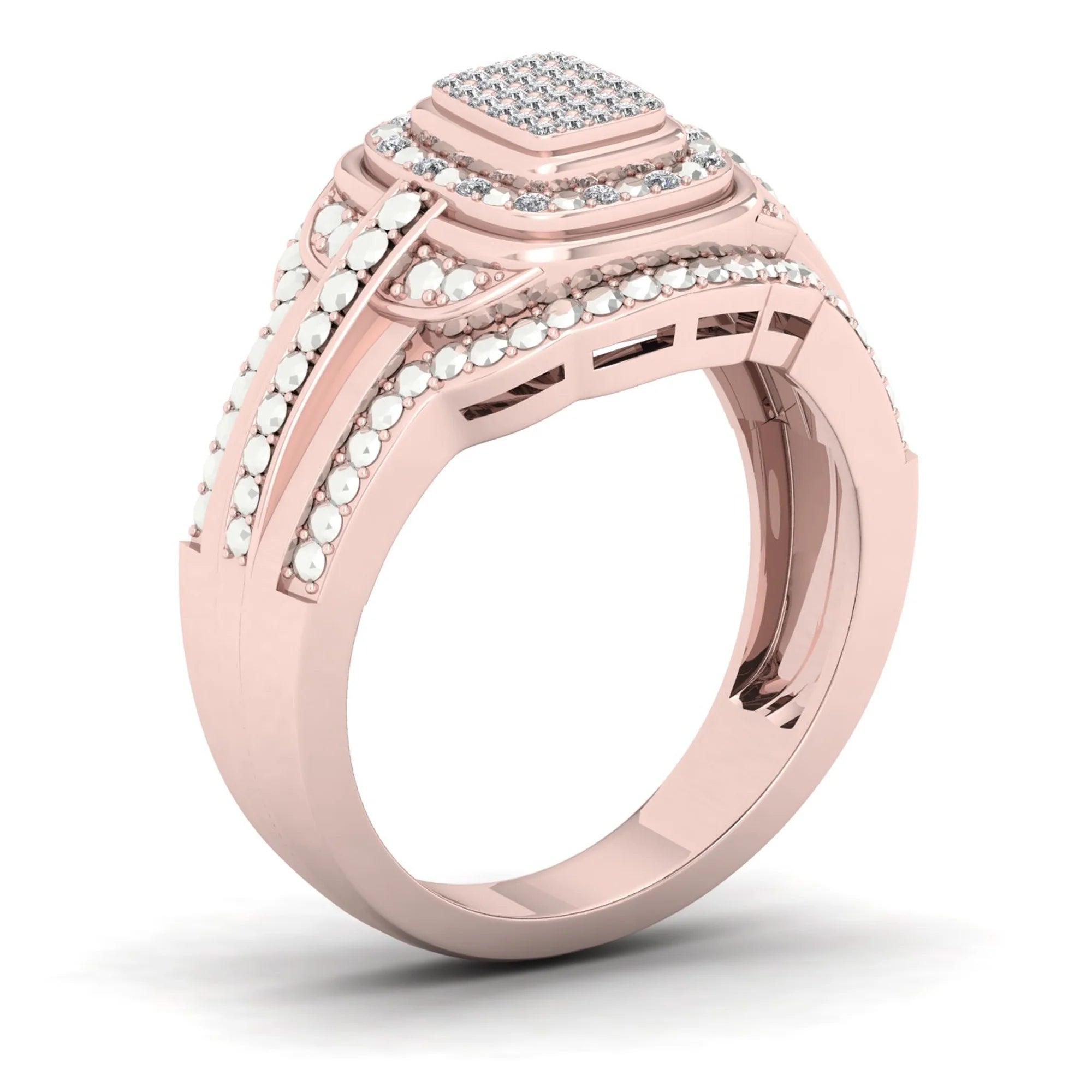 10k Rose Gold Halo Engagement Ring T5794
