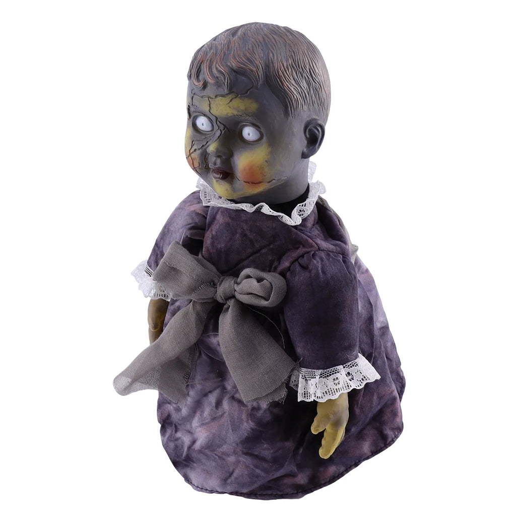Halloween Scary Dolls, 1 PC Voice-activated Induction Glowing Walking Doll W665