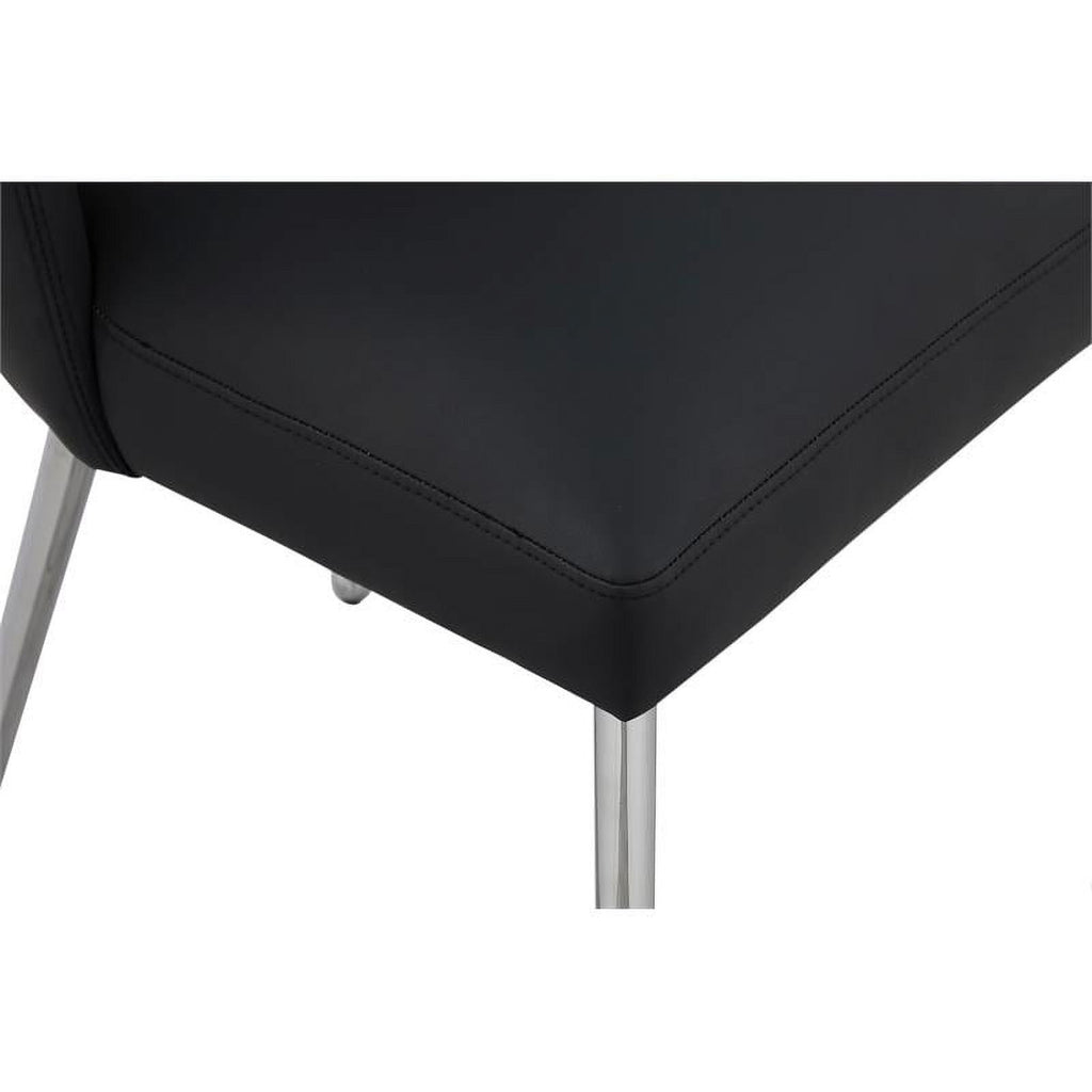 Black Vegan Leather Dining Chair N1257