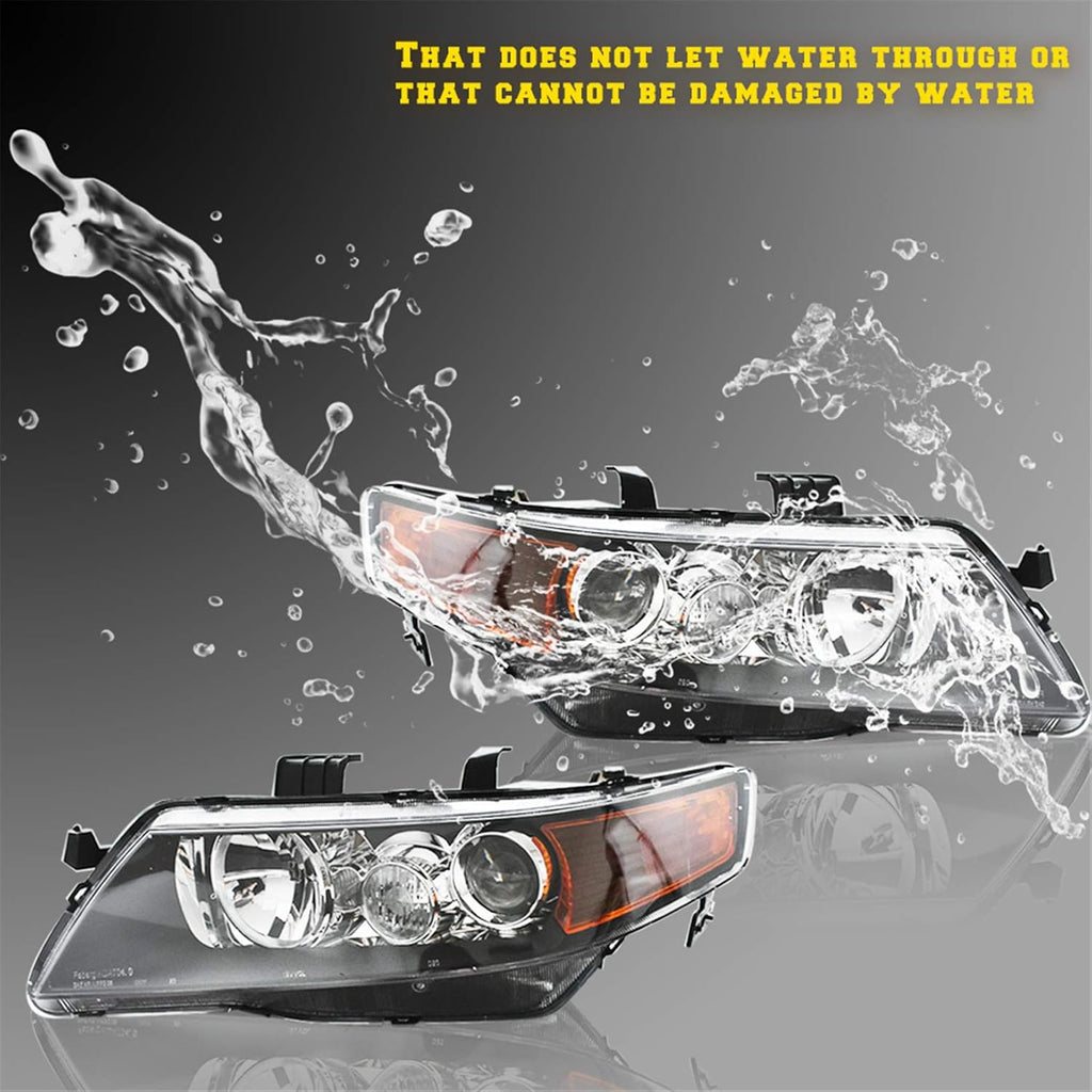 Black Projector Headlight Assembly Replacement Driver & Passenger Side Z830