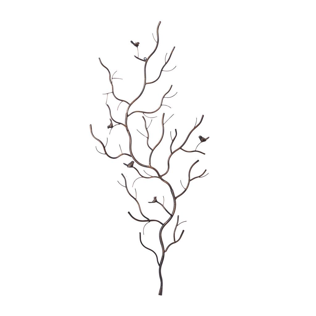Farmhouse Brown Metal Oversized Tree Wall Décor, 25"W x 58"H V803