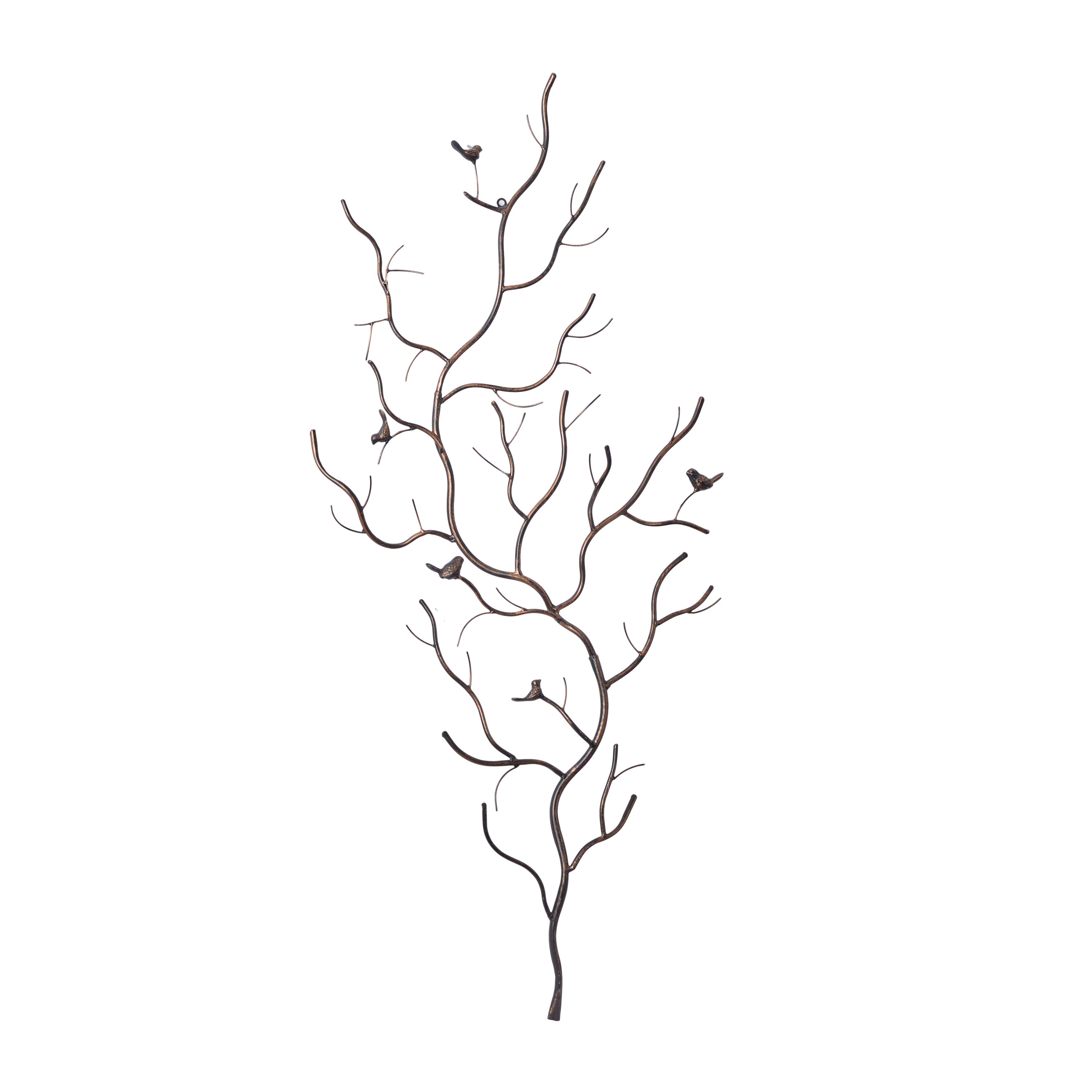 Farmhouse Brown Metal Oversized Tree Wall Décor, 25"W x 58"H V803