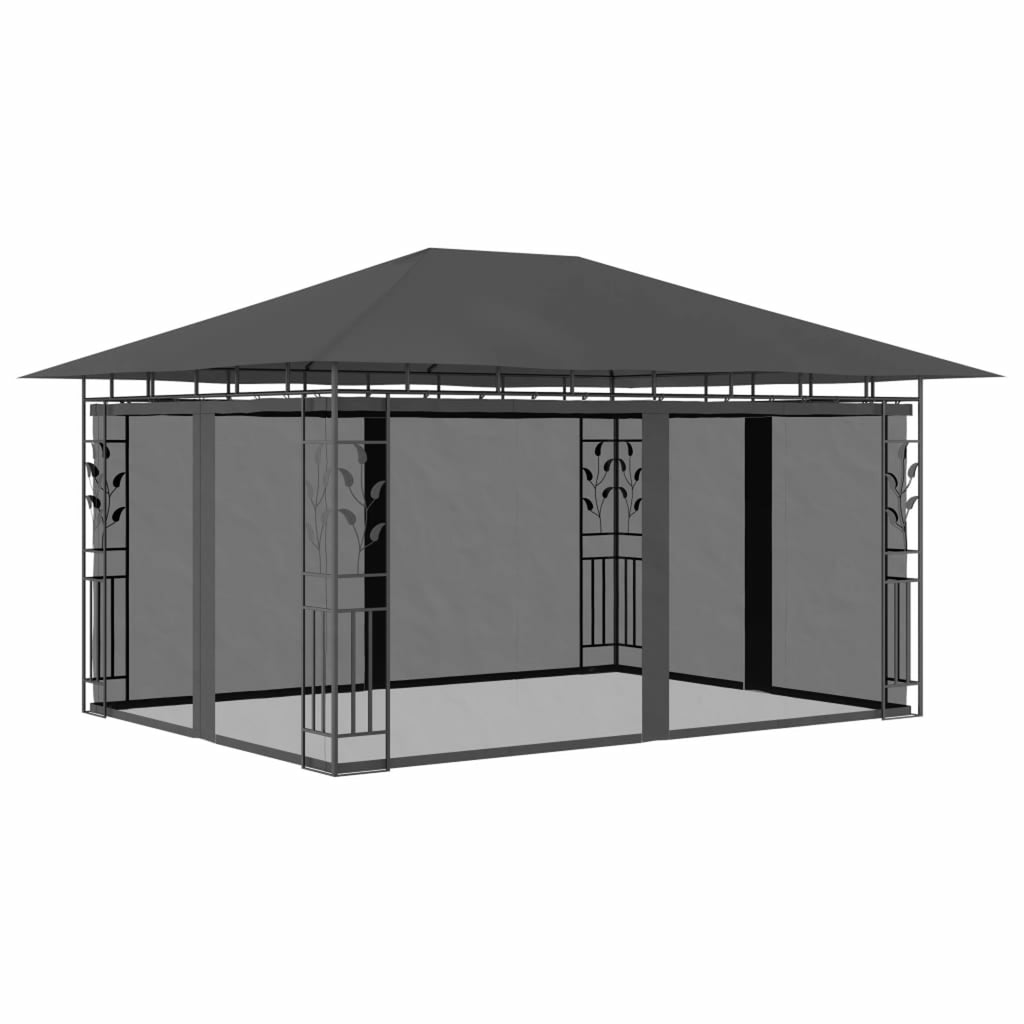 Gazebo with Mosquito Net 13.1'x9.8'x9' Anthracite T36603