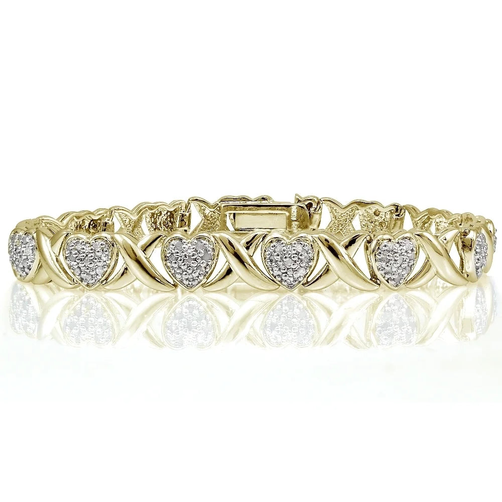 Gold Tone 1.00ct Diamond Tennis Bracelet S679105