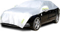 Half Car Cover with Cotton Waterproof Dustproof UV Resistant Snowproof Universal Fit Sedan Length 176'' to 194'' N441
