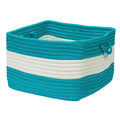 Turquoise Blue Square Braided Storage Basket X1628