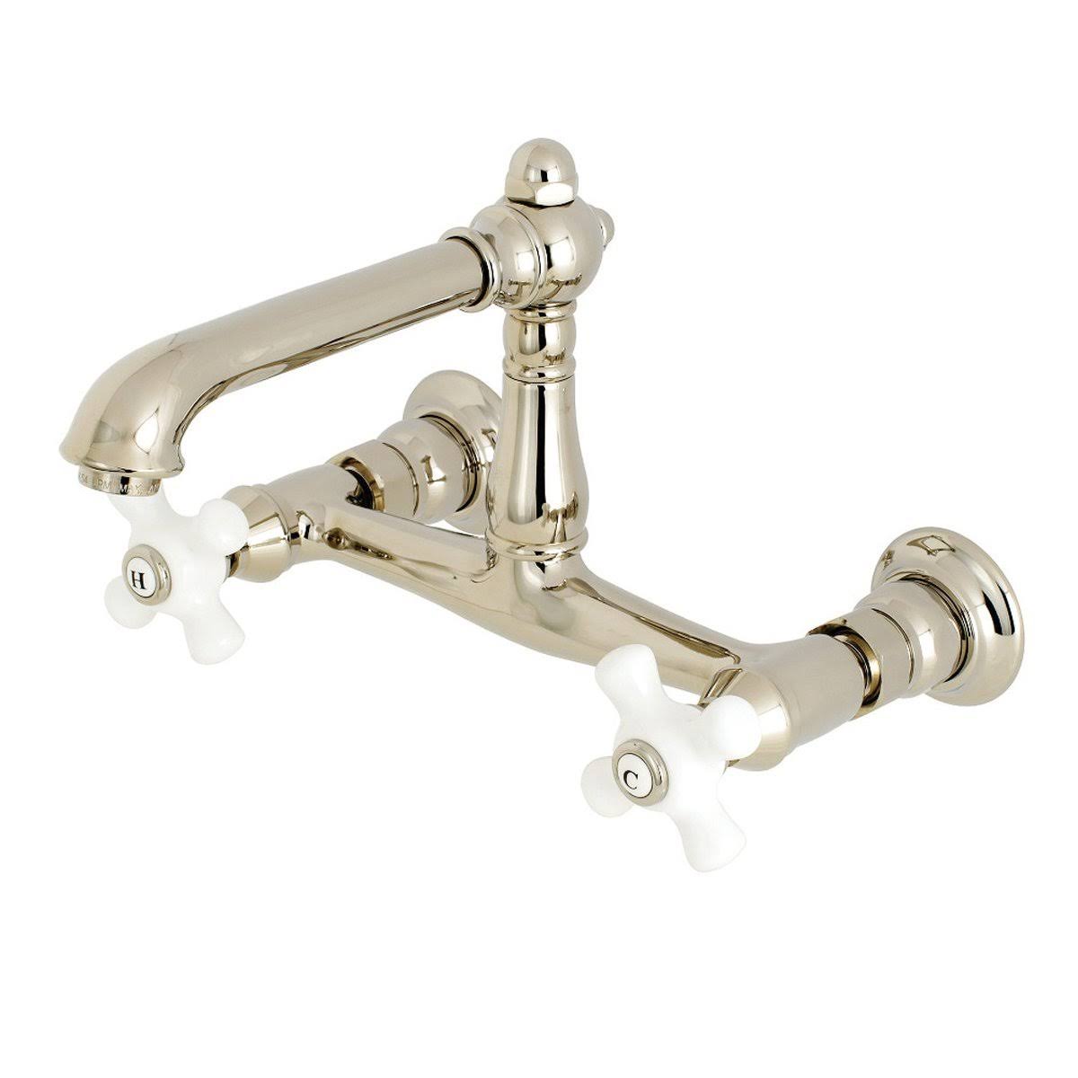 Polished Brass Wall Mount Bathroom Faucet X1361