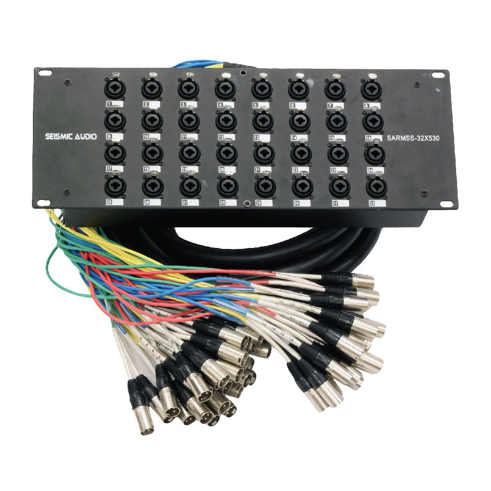 32 Channel TRS Combo Splitter Snake Cable with 5' and 30' XLR Trunks R300379