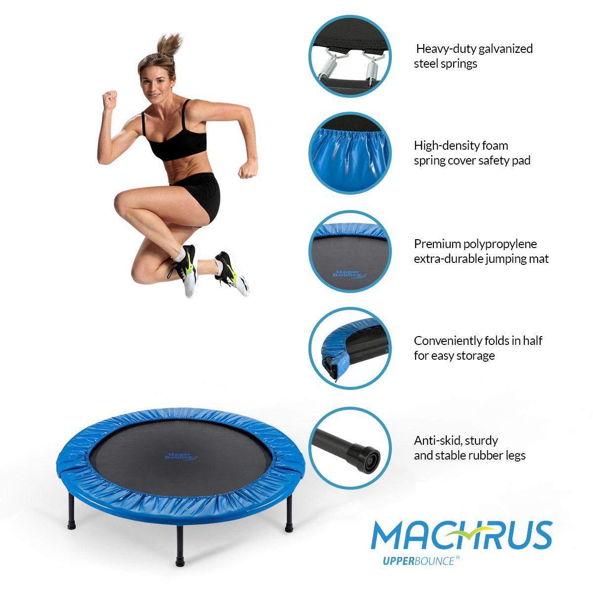 Mini Exercise Trampoline Rebounder Foldable 36" F4252