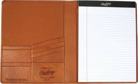 Tan Baseball Stitch Pad Folio M457