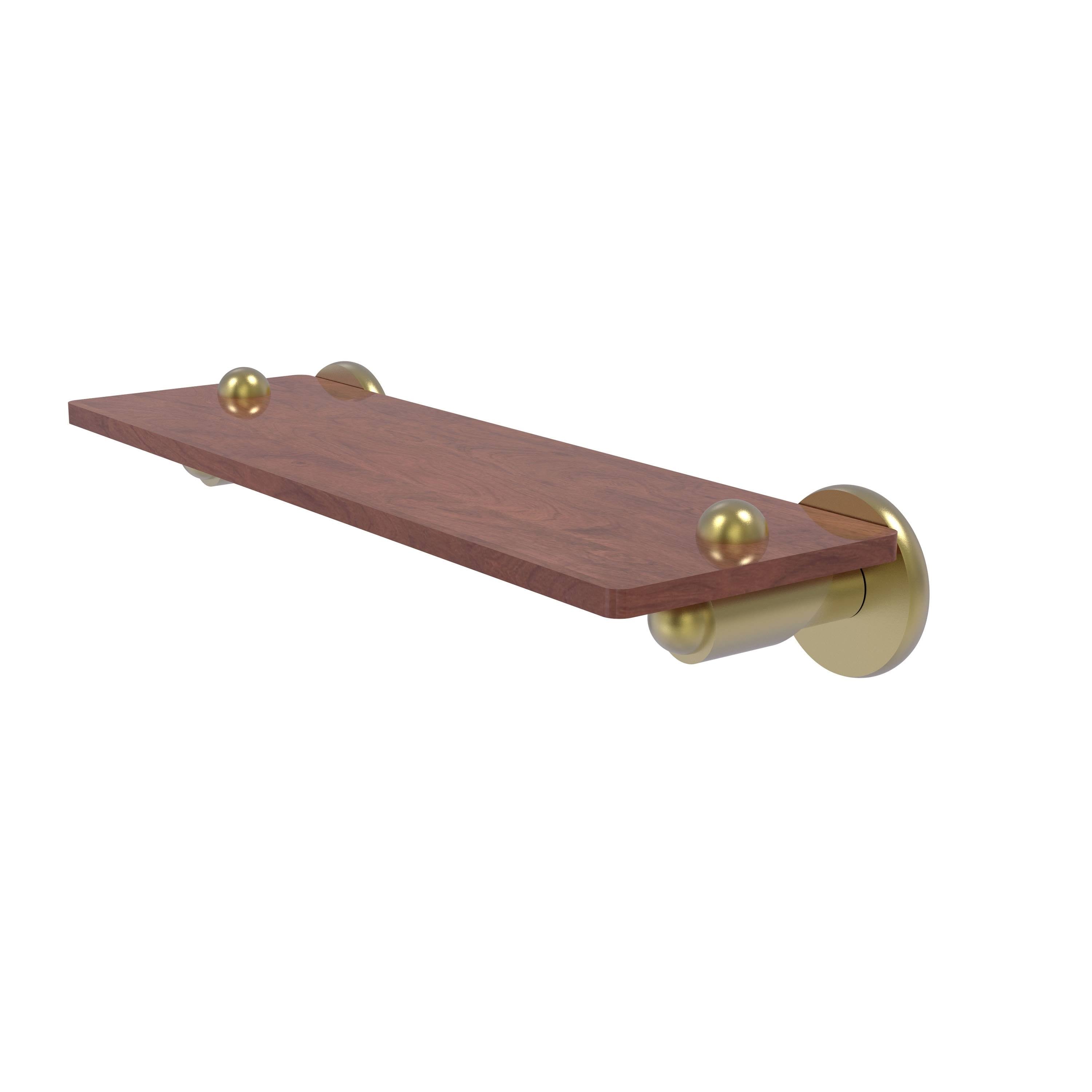 Satin Brass Solid Ironwood Shelf F388738