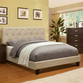 Fabric Full Tufted Platform Bed in Ivory Z242