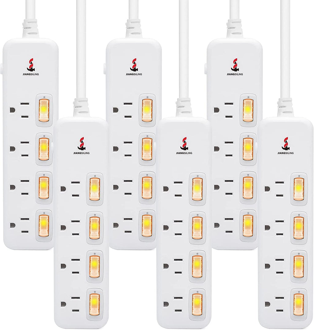 4 Outlets Surge Protector Power Strip with Individual Switch G496