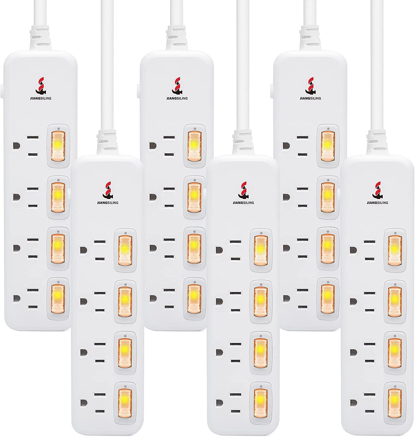 4 Outlets Surge Protector Power Strip with Individual Switch G496