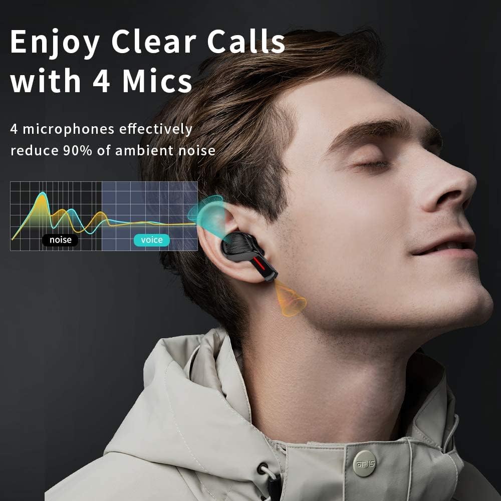True Wireless Earbuds with Noise Cancelling Microphones, USB C, 40H Playtime, Pack of 2 G5308