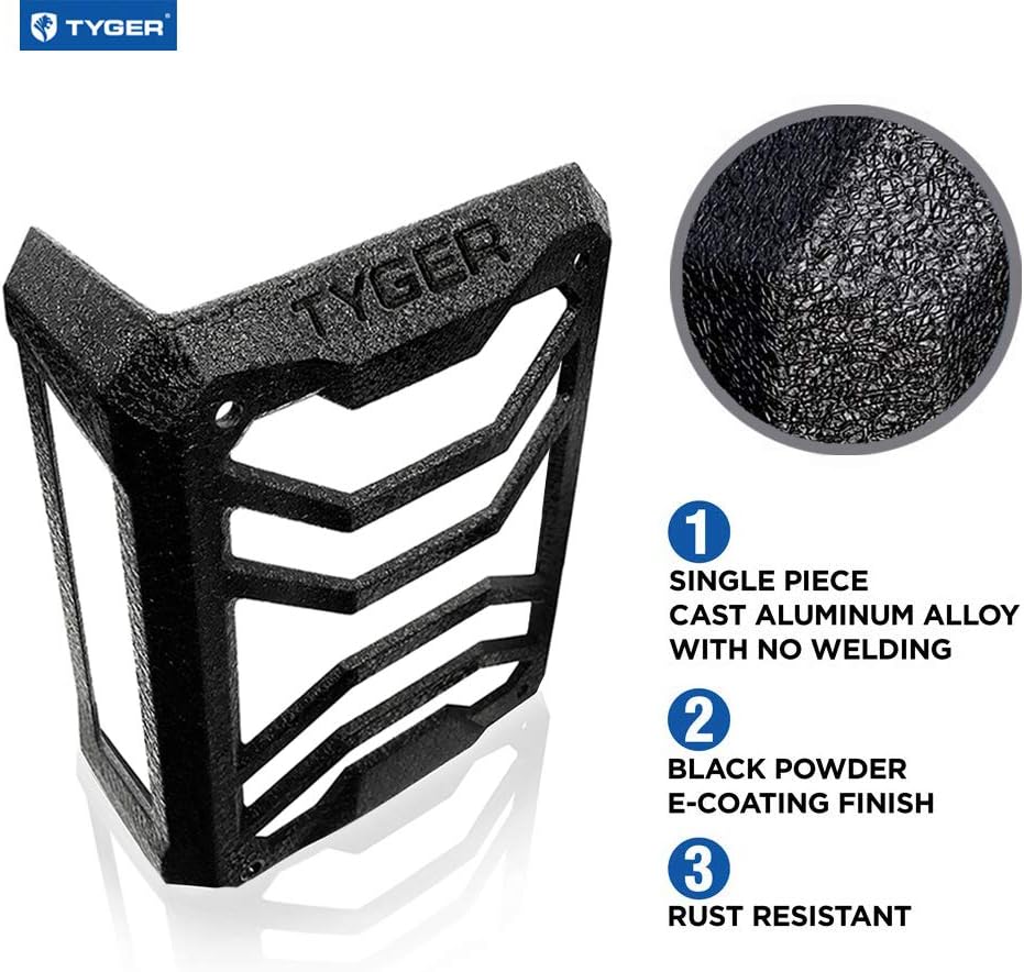 Tail Light Guards Pack of 2 Textured Black Cast Aluminum Alloy Y969738