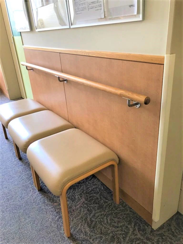 Solid Wood Wall Handrail 3 FT Long 2.0" Diameter Round Silver W17728