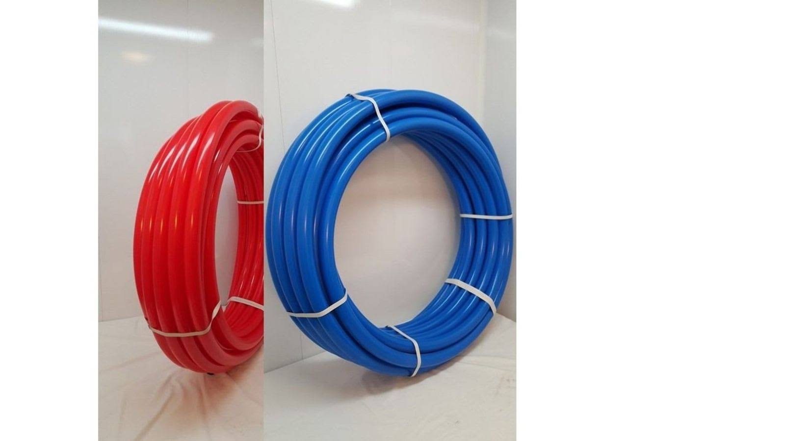 3/4x22 200& TOTAL~100& REDu0026100& Blue Certified Non-Barrier PEX Tubing A37589