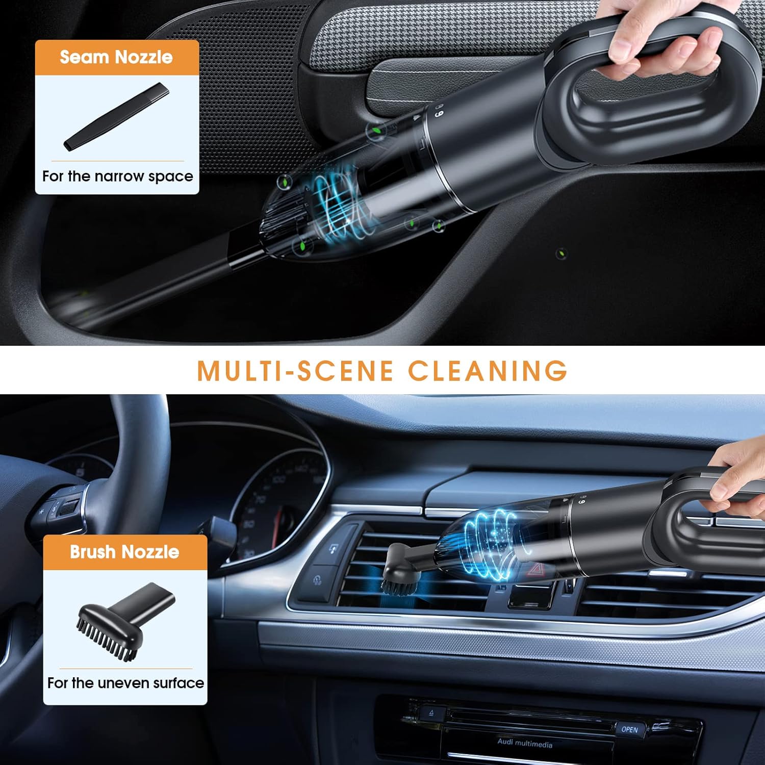 Gray Cordless Handheld Car Vacuum Y7921