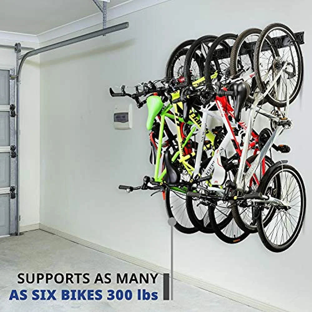 6 Adjustable Hooks Garage Bike Rack Wall Mount Bicycle Storage Hanger S302