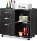 Gray Oak 3-Drawer Wood File Cabinet with Lock V2212