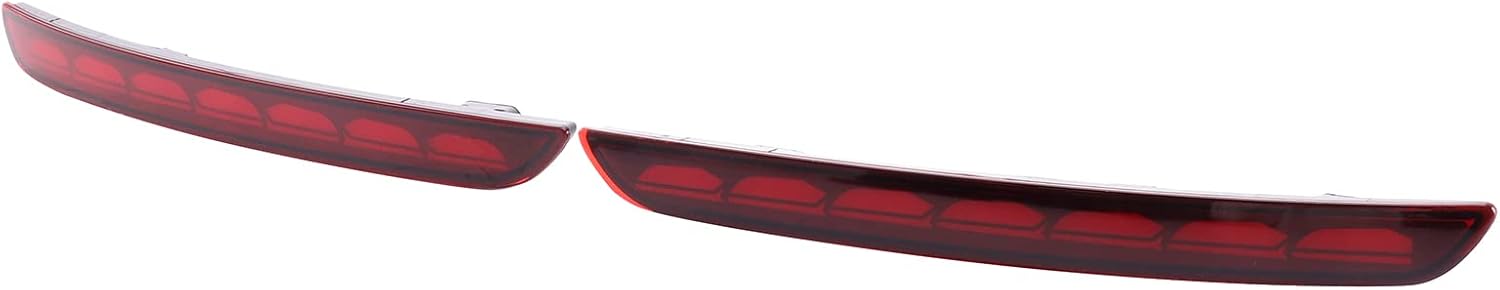 LED Rear Bumper Reflectors Brake Tail Light Red Housing Pack of 2 L72237