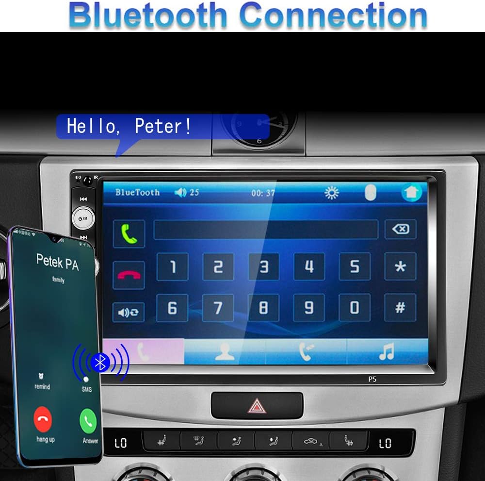 7 Inch Double Din Touch Screen Car Stereo with Backup Camera M6727
