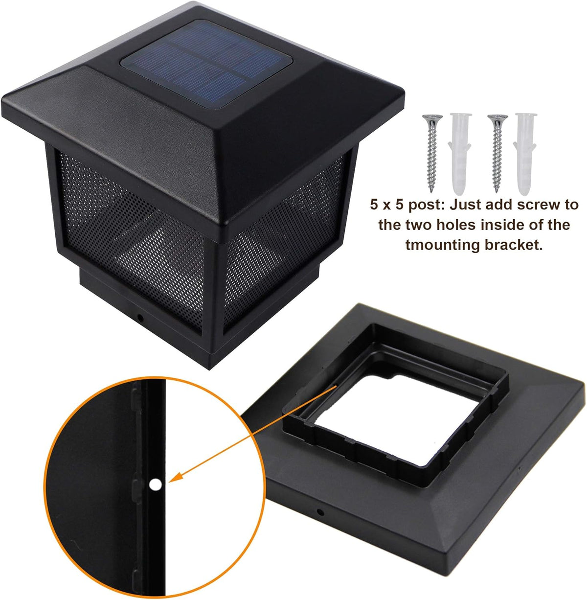 6 Pack Solar Flame Post Lights M822