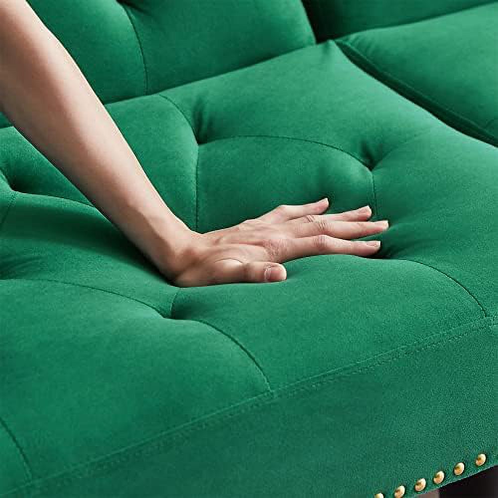 Modern Velvet 2 in 1 Futon Sofa Bed with 2 Pillows U933