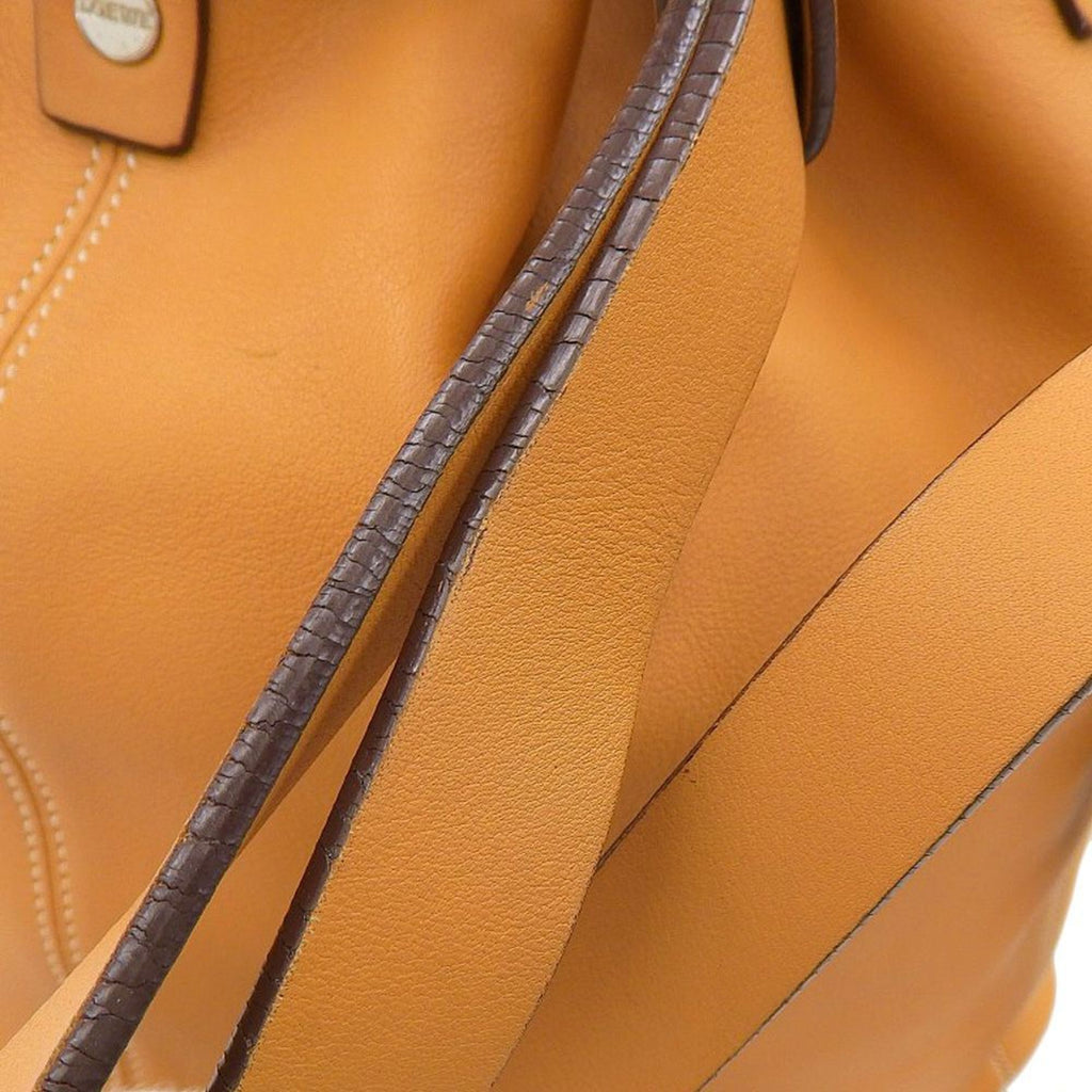 Camel Leather Drawstring Backpack H9412
