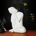 White 23cm Resin Sleeping Buddha Statue Sculpture A646