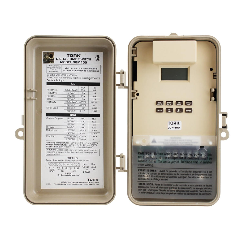 Multipurpose 365/7 Day Time Switch, 120-277 VAC, 1 Channel, SPDT Momentary Output V993