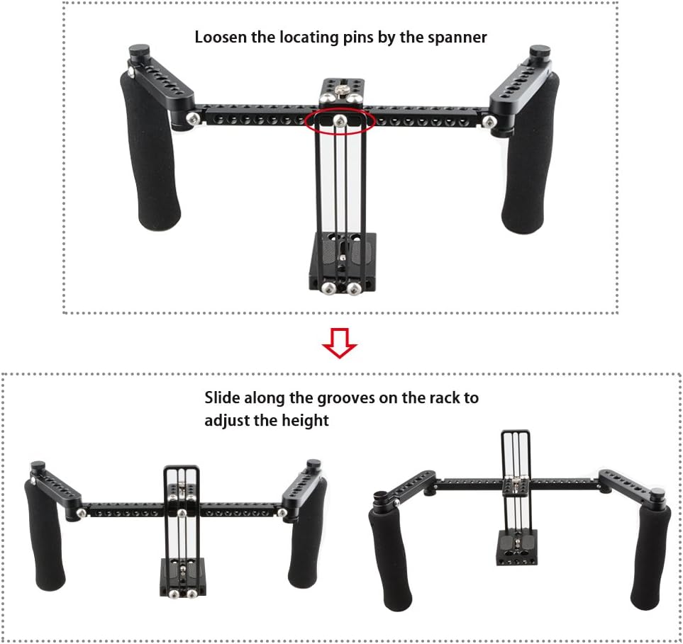 Monitor Cage with Adjustable Handles for 5 inch and 7 inch LCD Monitors Pack of 2 T6971