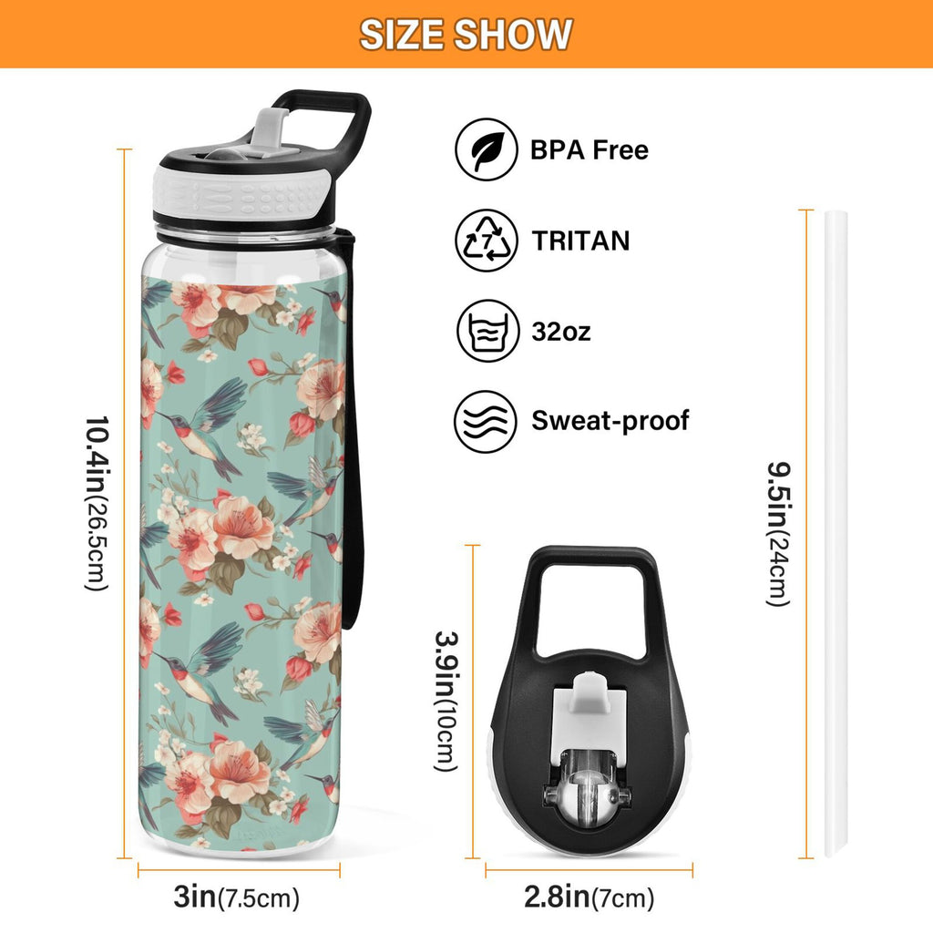 Clear 32oz Tritan Water Bottle with Straw U58961