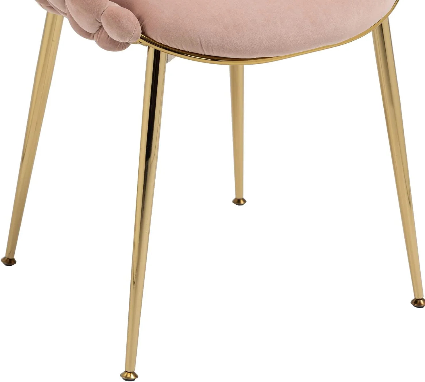 Pink Velvet Accent Chair Set of 2 with Gold Legs N1165
