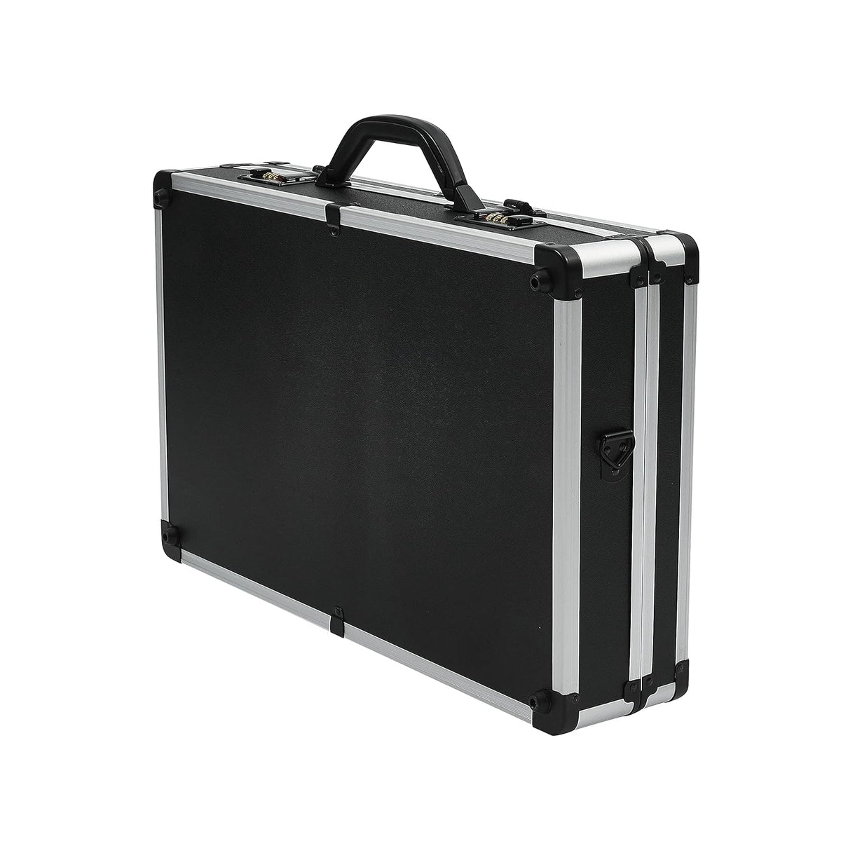 Barber Case Hair Kit Tool Box Organizer Black with Portable Handle and Secure Numlock, Aluminum Frame and Reinforced Fillet 21" x 13" x 4.5" U687