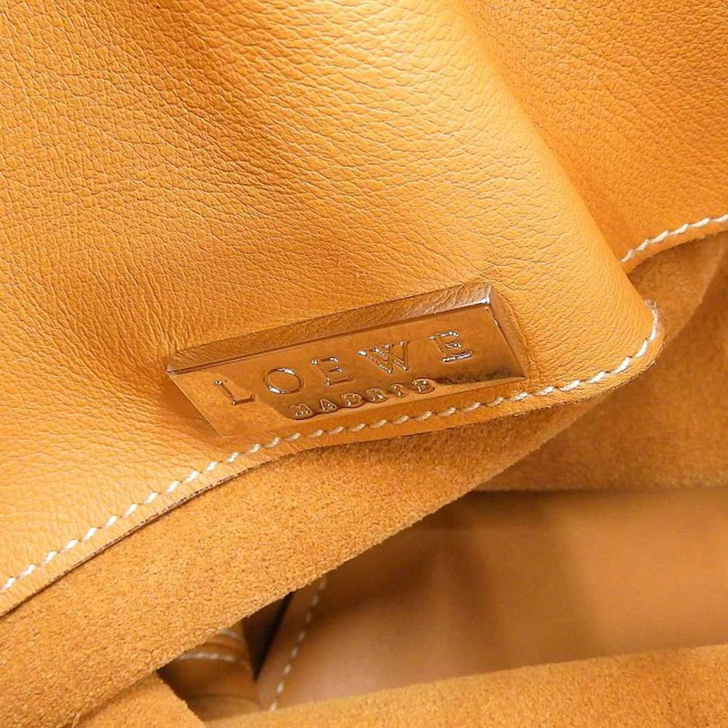 Camel Leather Drawstring Backpack H9412