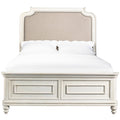 White Full Upholstered Youth Bed L872