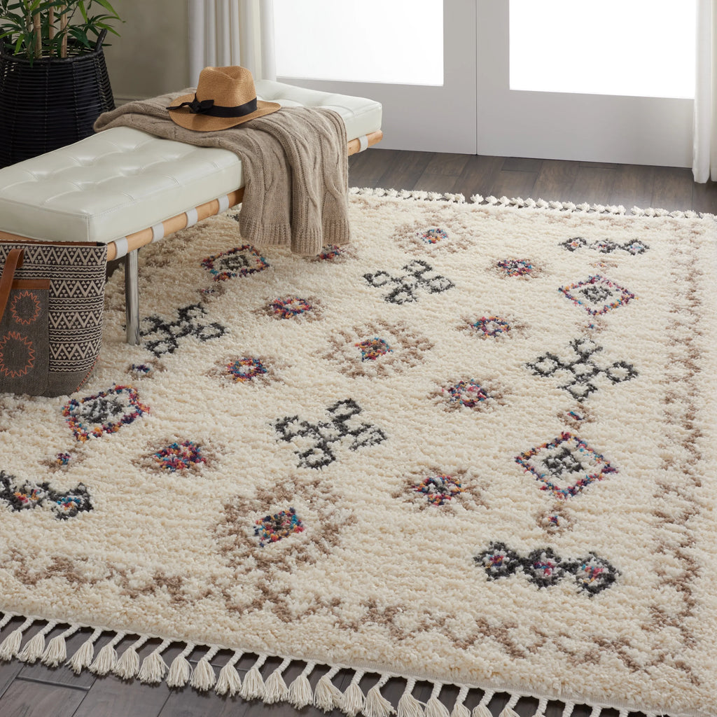 Ivory Shag Area Rug U755