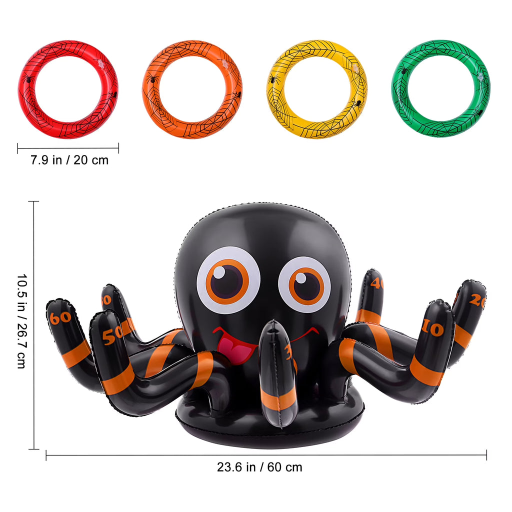 Inflatable Halloween Spider Ring Toss Game with Inflatable Rings Air Pump M47183
