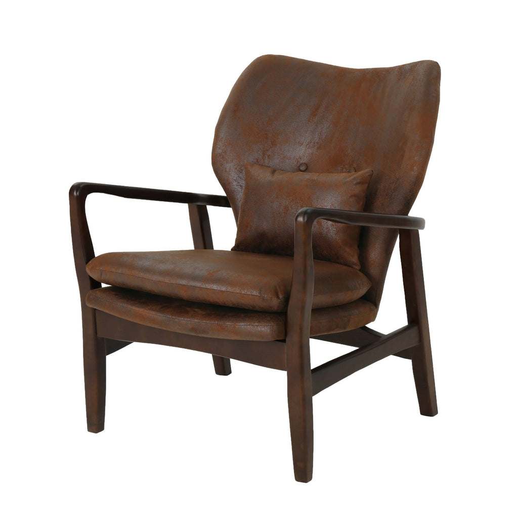 Brown and Dark Espresso Fabric Club Chair A94116